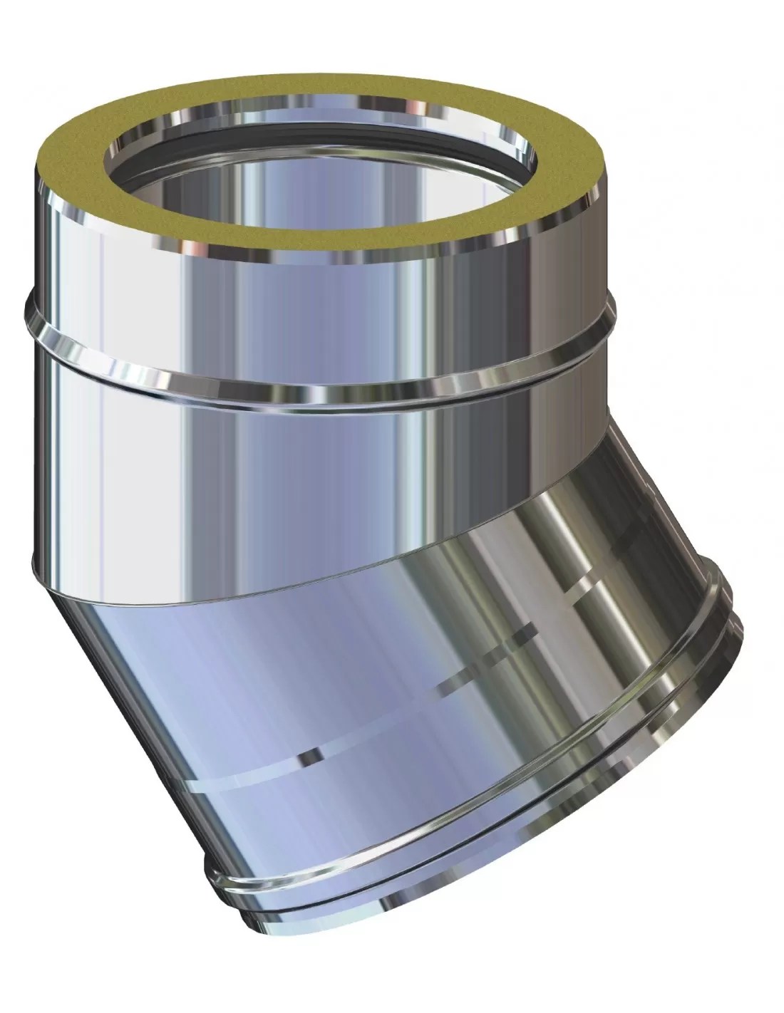 CURVA 30° M/F CANNA FUMARIA DOPPIA PARETE ACCIAIO INOX