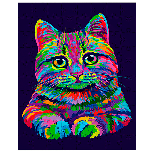 Cat Oil Painting Fluffy Bear