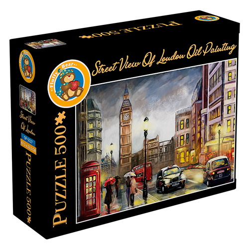 Street View Of London Oil Painting Fluffy Bear