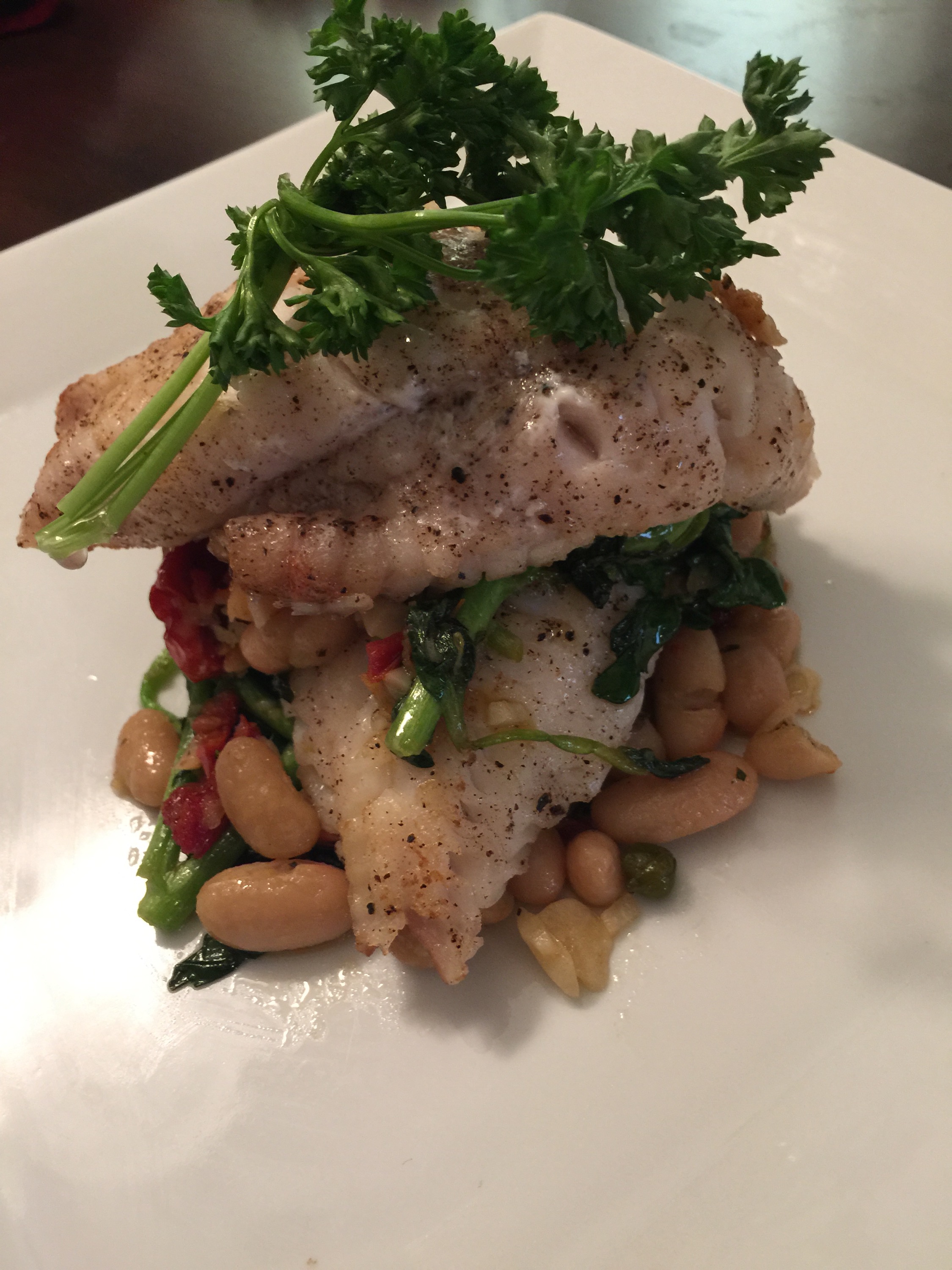 Red Snapper with White Canellini Beans by Chef Roe Fluffy Aint For me