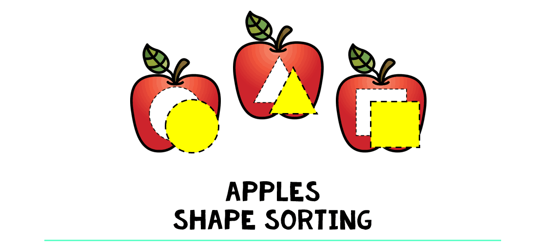 Apples Shape Sorting FREE 6 Shapes FluffyTots