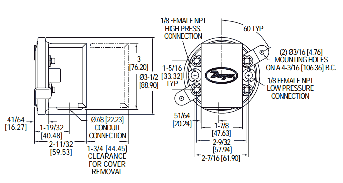 Dwyer 1900 series Low Differential Pressure Switch