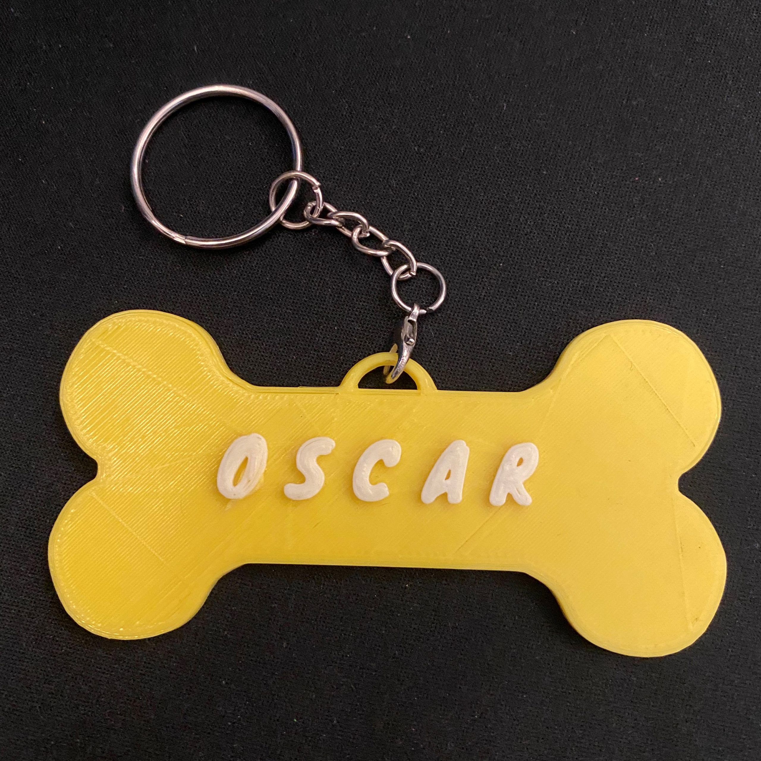 Multi Coloured Bone Shaped Dog Name Tag Fluidic3D