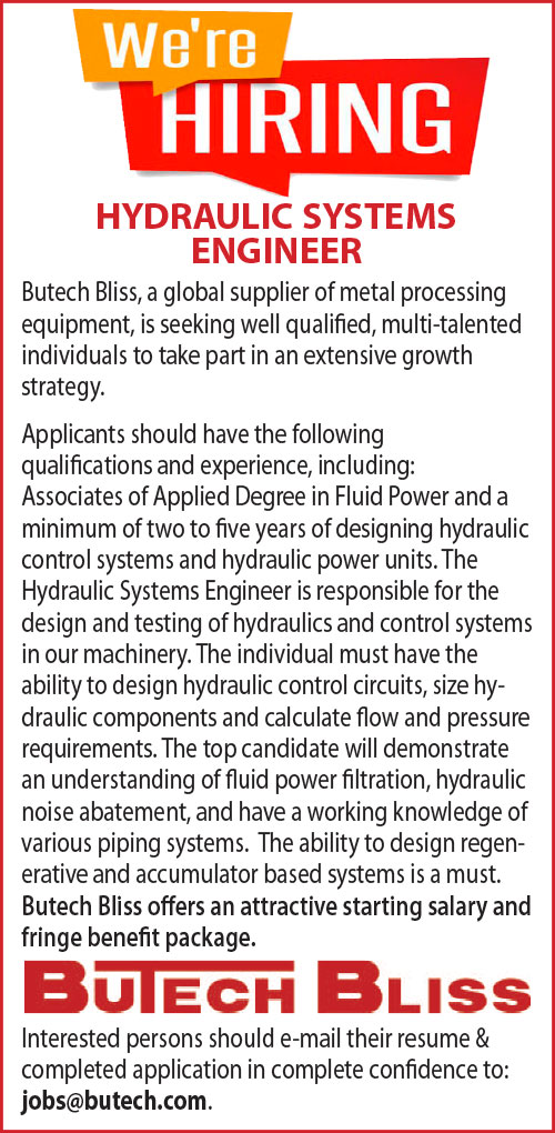 Jobs Hydraulics and Pneumatics Fluid Power Journal