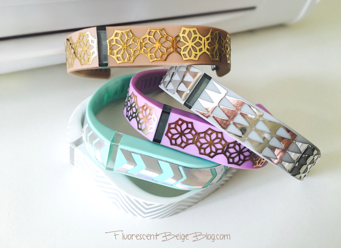 Minc Foiled Fitbit Bands - Fluorescent Beige