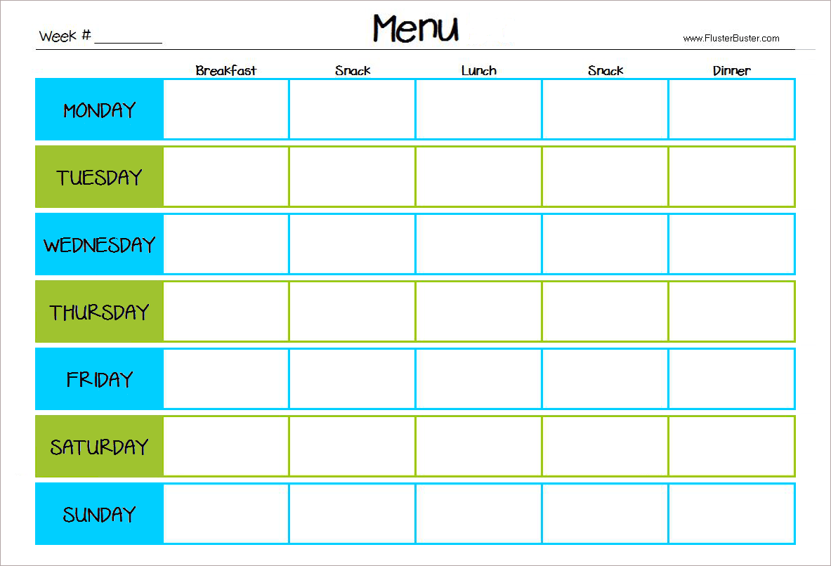 2014 Home Organization Challenge Day 28 Menu Planning Fluster Buster