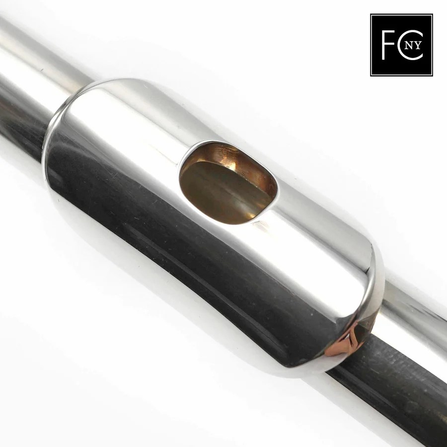 Emanuel Headjoint 220810 sterling silver, 14K gold riser, R Cut New