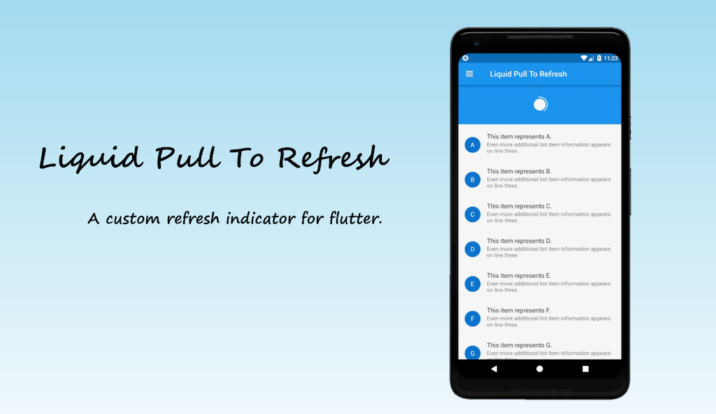 A custom refresh indicator for flutter Mobile App Development