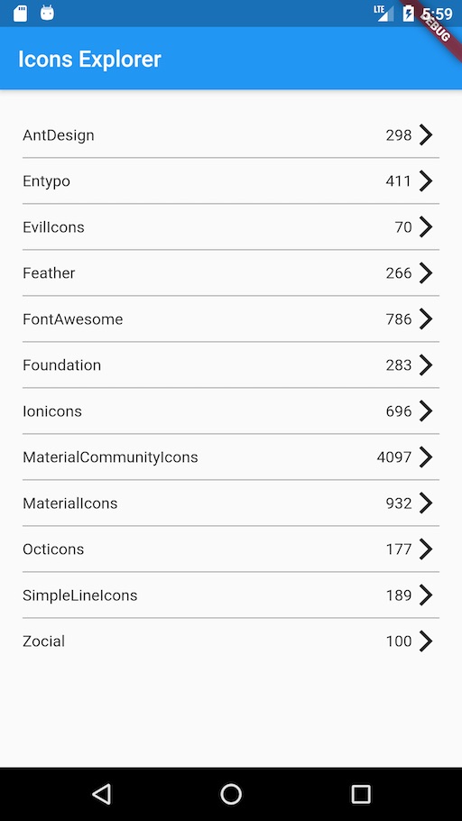 Icons Name In Flutter