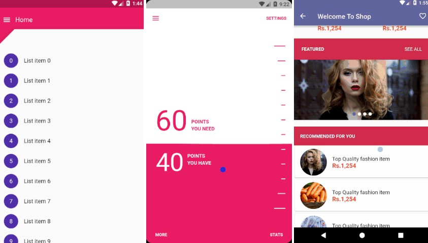 Trying to replicate various app UIs in flutter