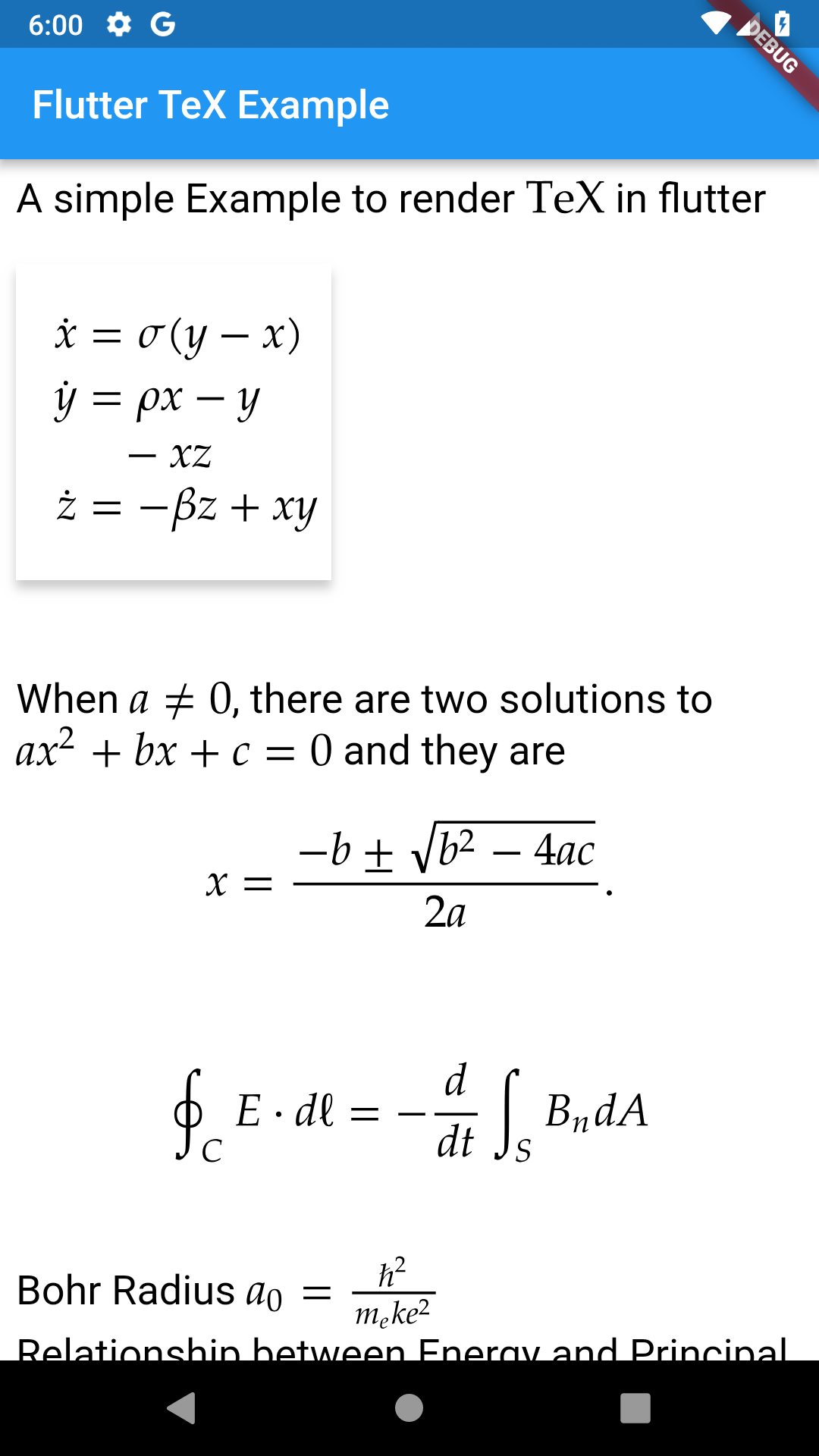 A Flutter Package To Render Mathematics And Chemistry Equations Based