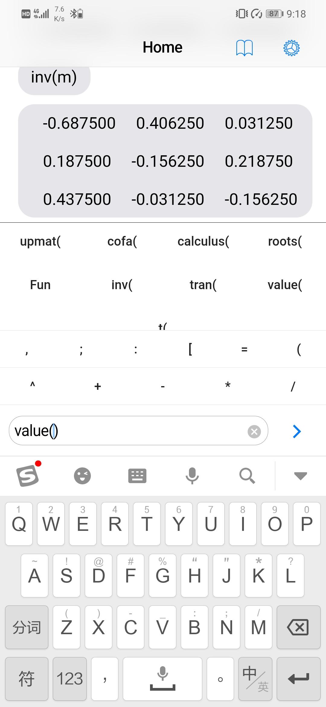 A Flutter matrix calculate application