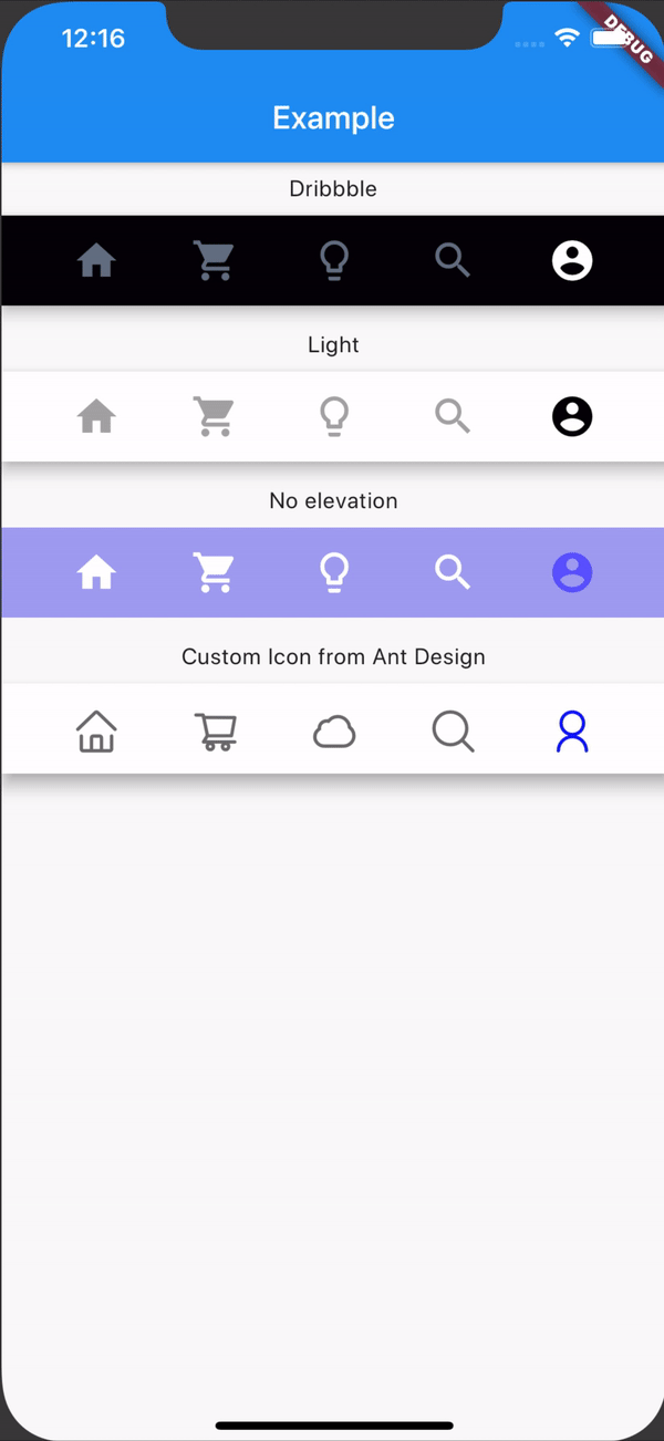 A custom navigation bar with bubble click effect in Flutter Flutter