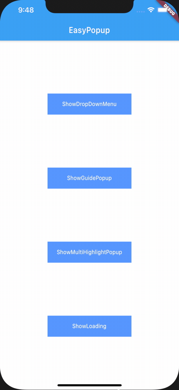 An easy way to show a flutter custom popup widget