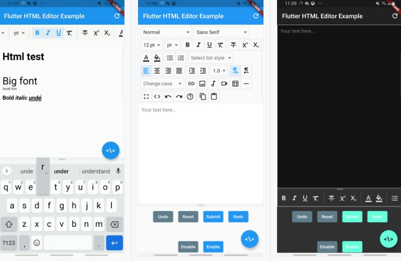 A WYSIWYG editor with the Summernote JavaScript wrapper for flutter