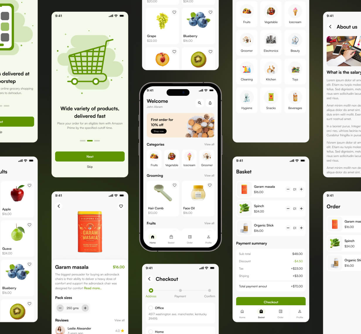 BigBasket UI template App in Flutter FreshCart App template Graphicfort