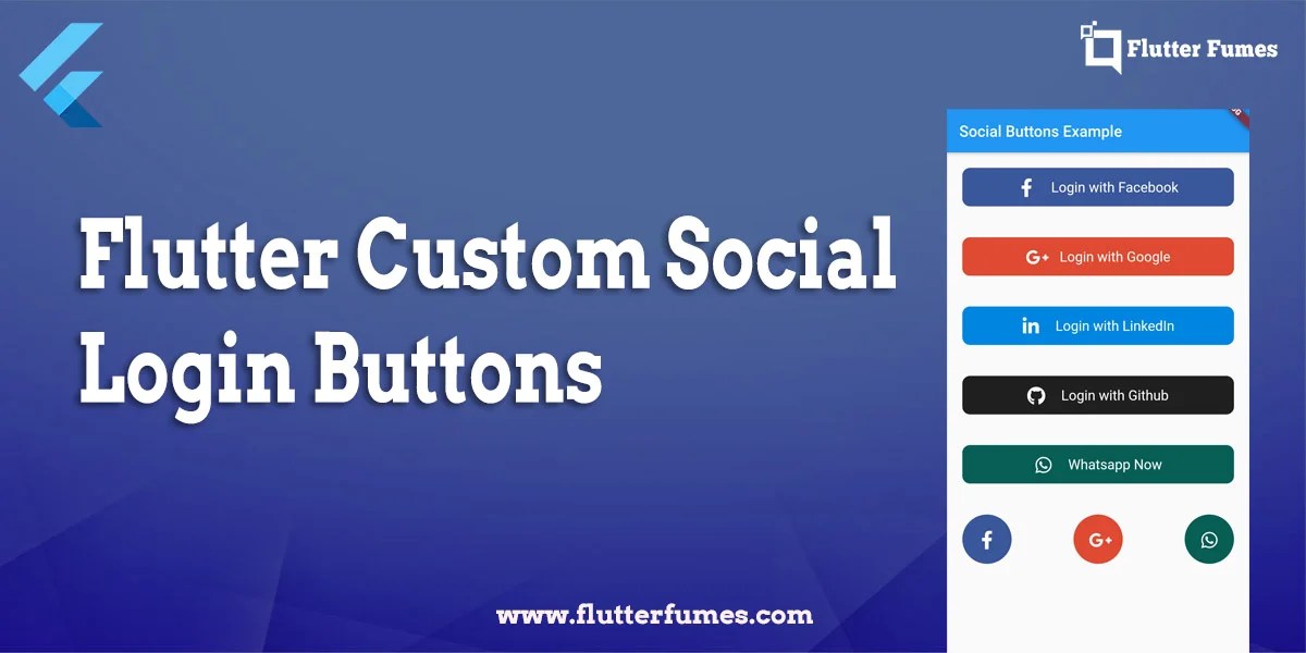Flutter Social Login Buttons (Facebook Login, Google Login