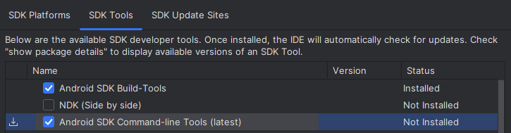 Install Android SDK Command Line Tools