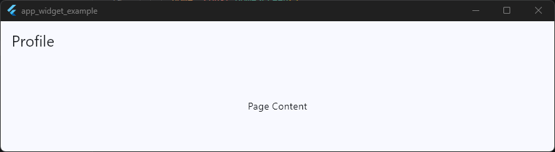 AppBar with Page Content