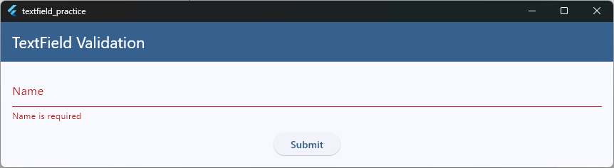 TextFormField Validation