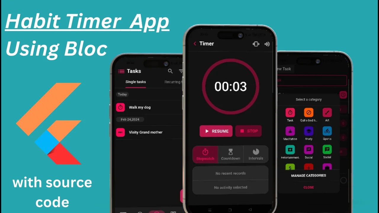 Flutter Habit Timer App using Bloc State Management with source code in