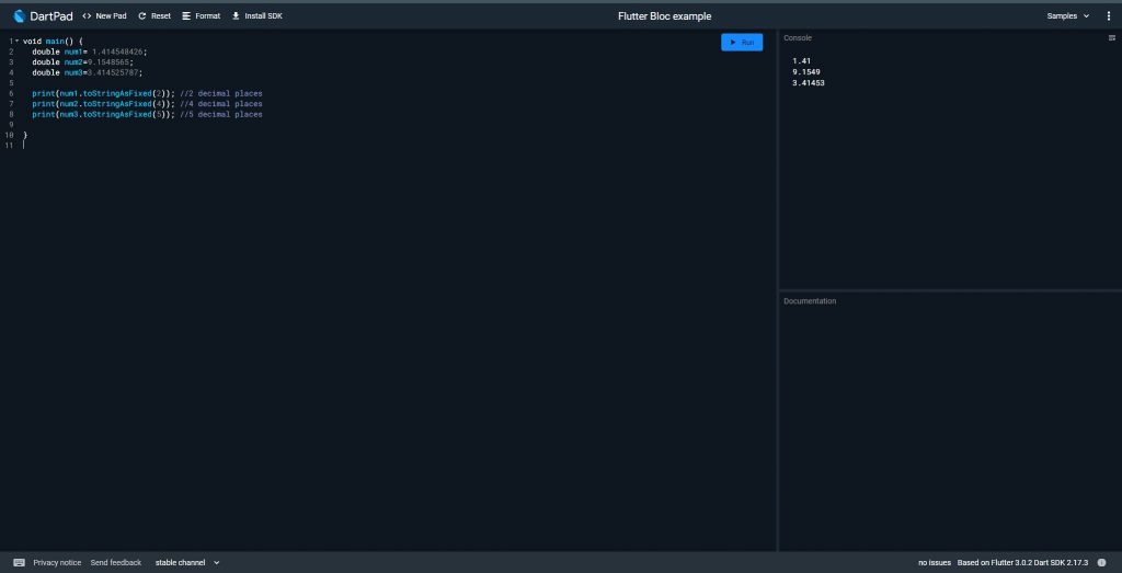 How to show a number to two decimal places in Dart (Flutter) Learn