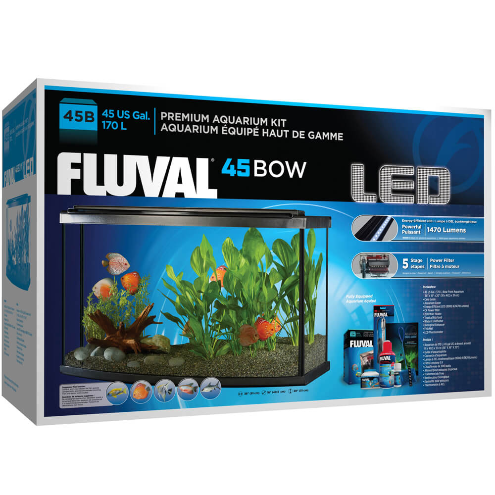 Fluval Premium Aquarium Kit (45 Bow) with LED, 45 US Gal (170 L)