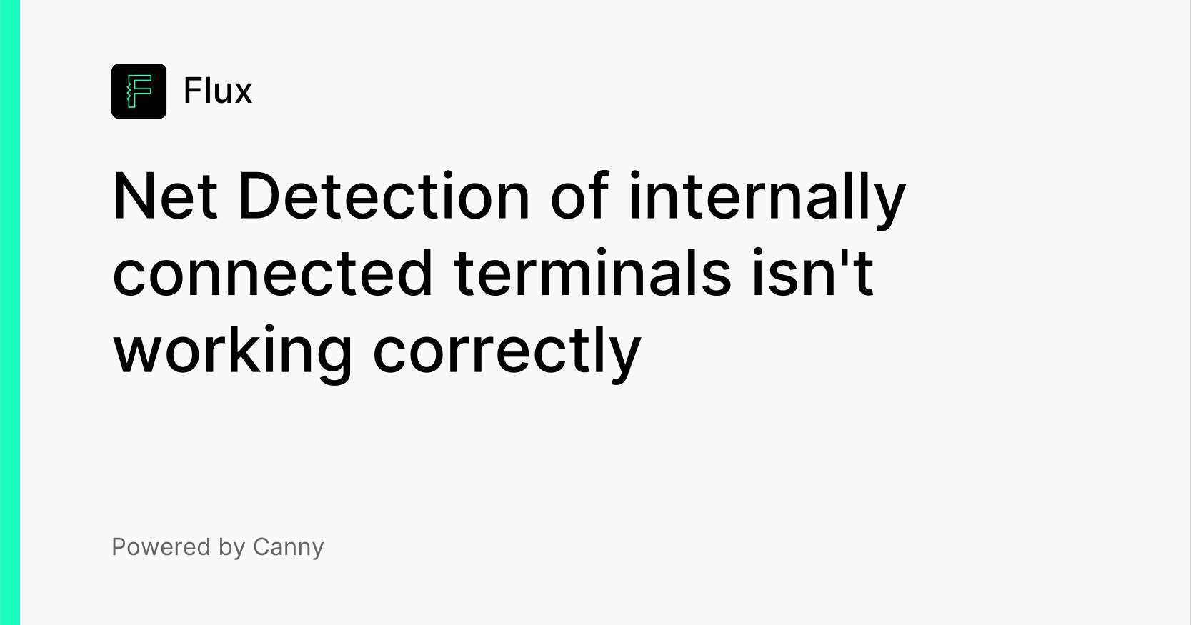 Net Detection of internally connected terminals isn't working correctly
