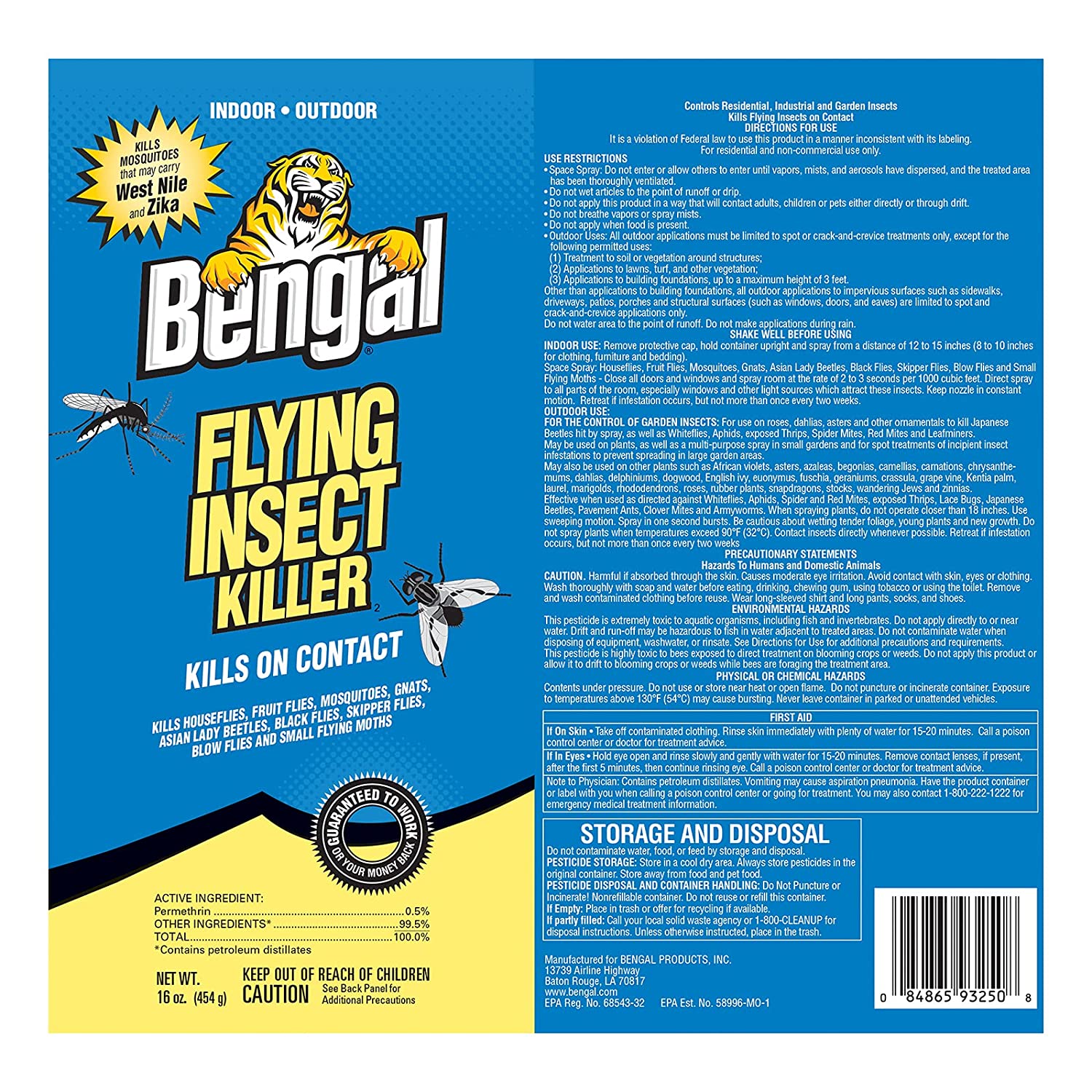Bengal Flying Insect Killer 2 Bug Spray for Indoor & Outdoor Use