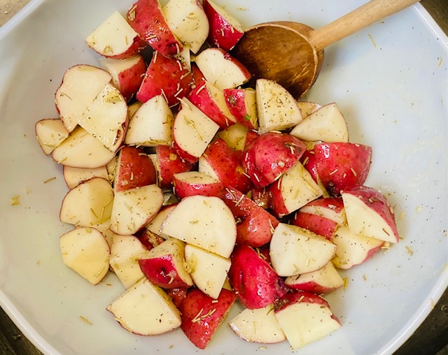 Roasted Red Skin Potatoes with Rosemary Fluxing Well