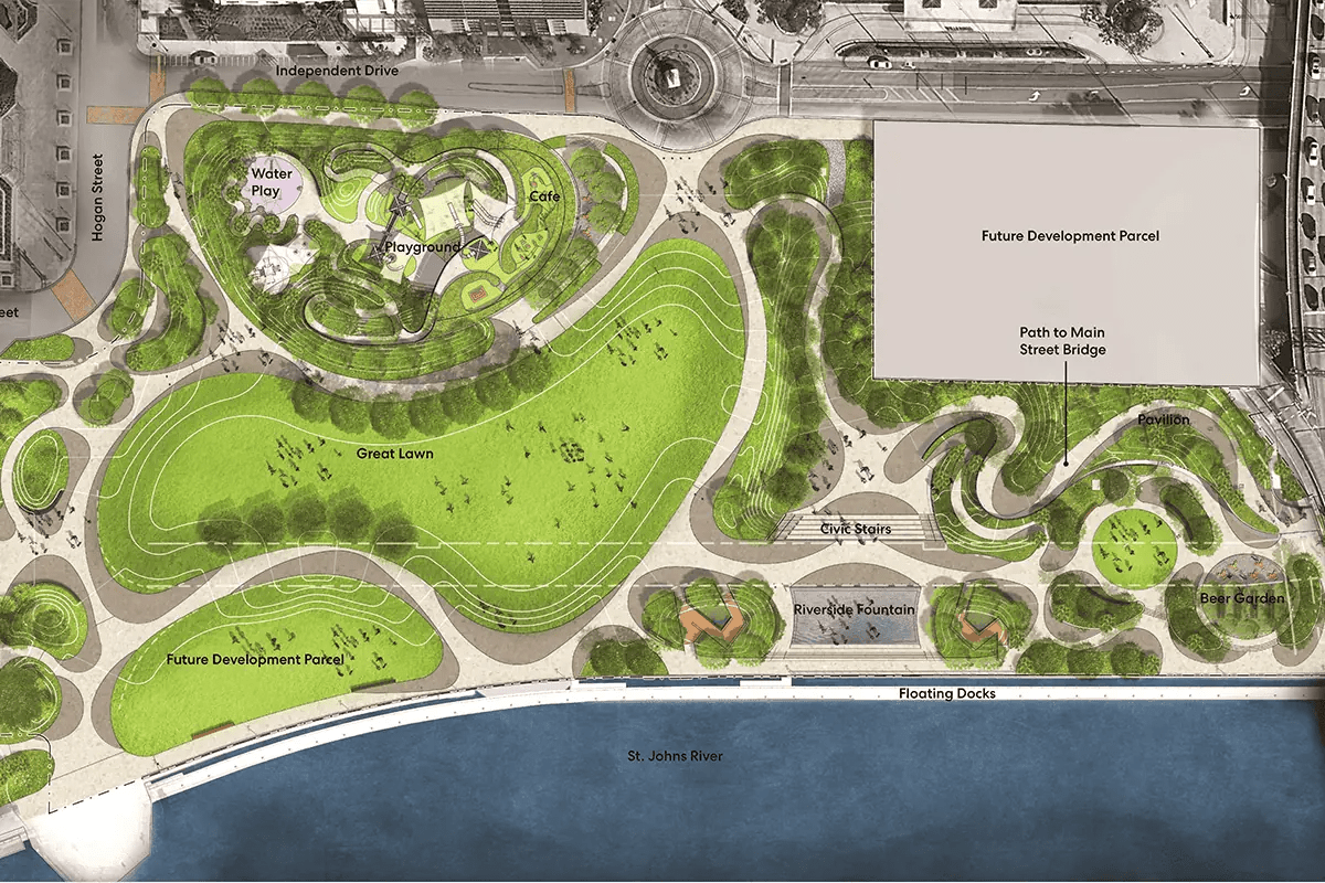 Construction begins to transform Downtown Jacksonville's Riverfront Plaza