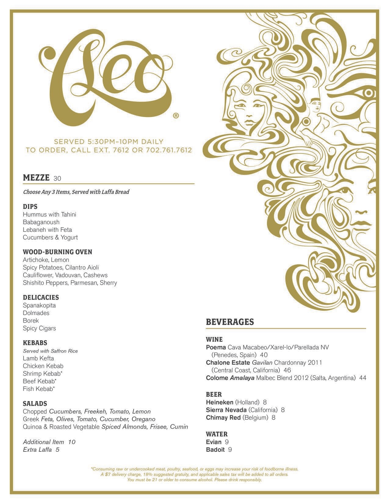 SLS Las Vegas InRoom Dining Menus Fly&Dine