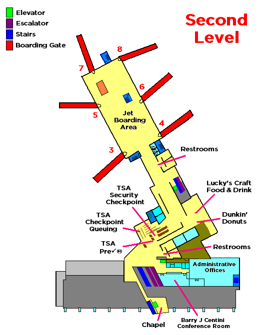 Terminal Map WilkesBarre Scranton International Airport FlyAVP