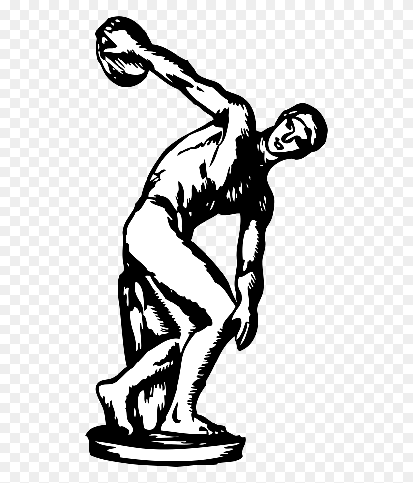 Statue Greek Royalty Free Vector Clip Art Illustration Discus Throw