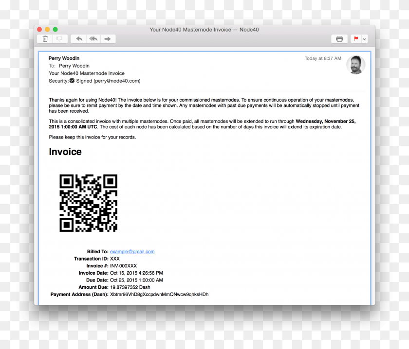 Example Invoice Dash Wallet Address Example, Document, Text, Qr Code HD