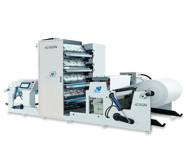 Paper Cup Flexo Printer High Speed 4 Color 80 Meter per Min Unlimited