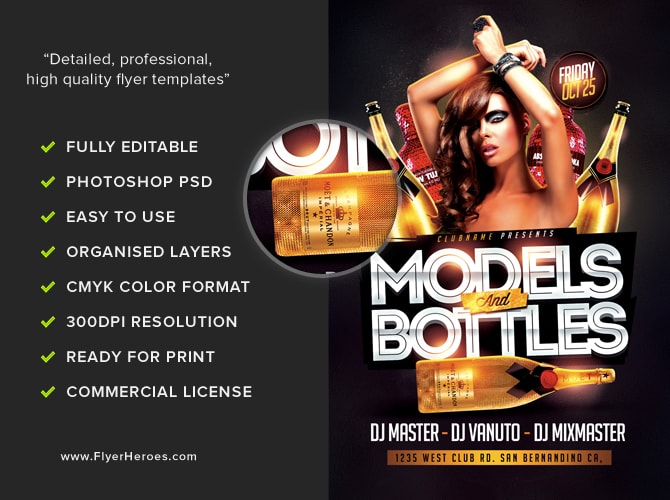 Models and Bottles Flyer Template FlyerHeroes