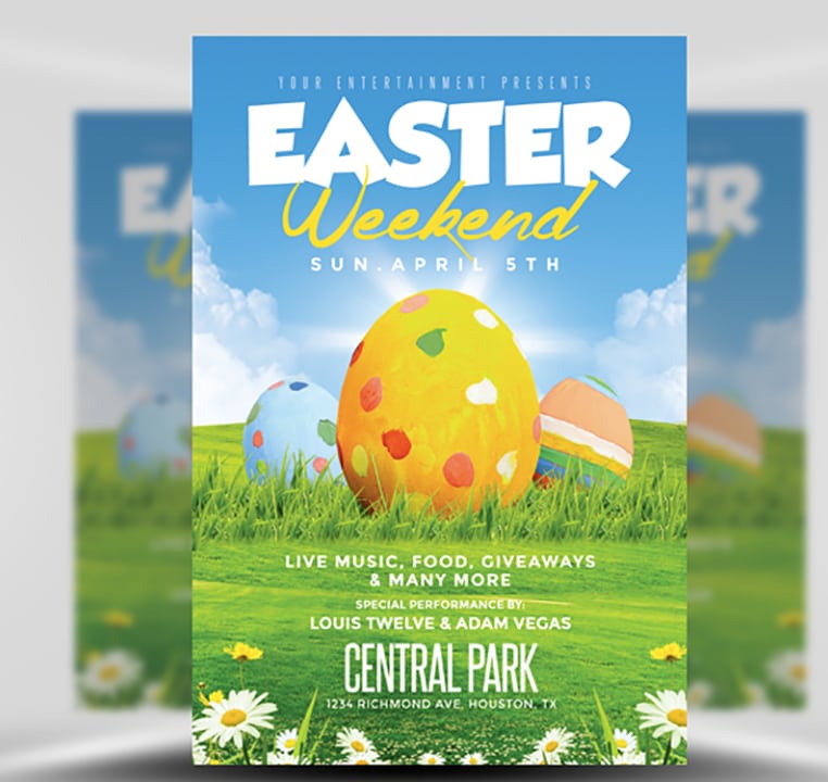 Easter Weekend Flyer Template 2 FlyerHeroes