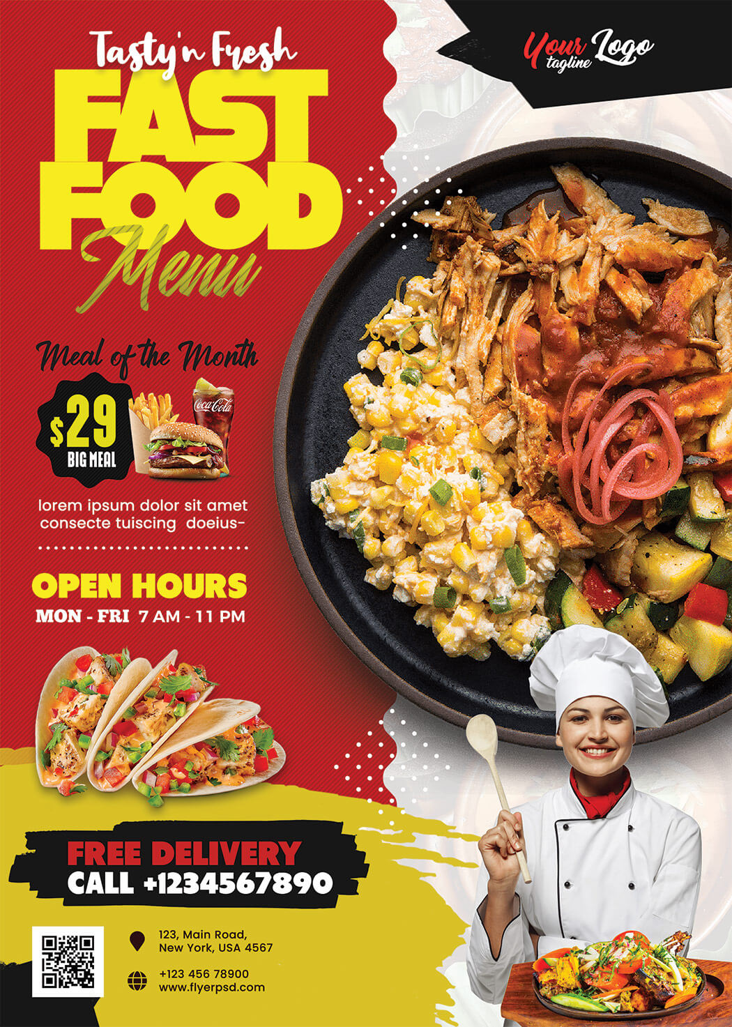 RestaurantPromotionFlyerDesignPSDPreview1 Flyer PSD