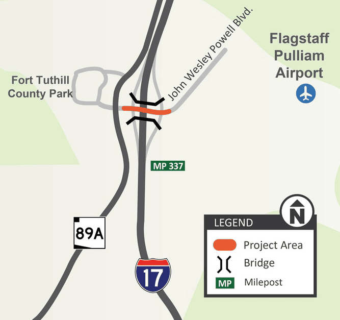 Bridge replacement project at the I17 and Airport Road (John Wesley