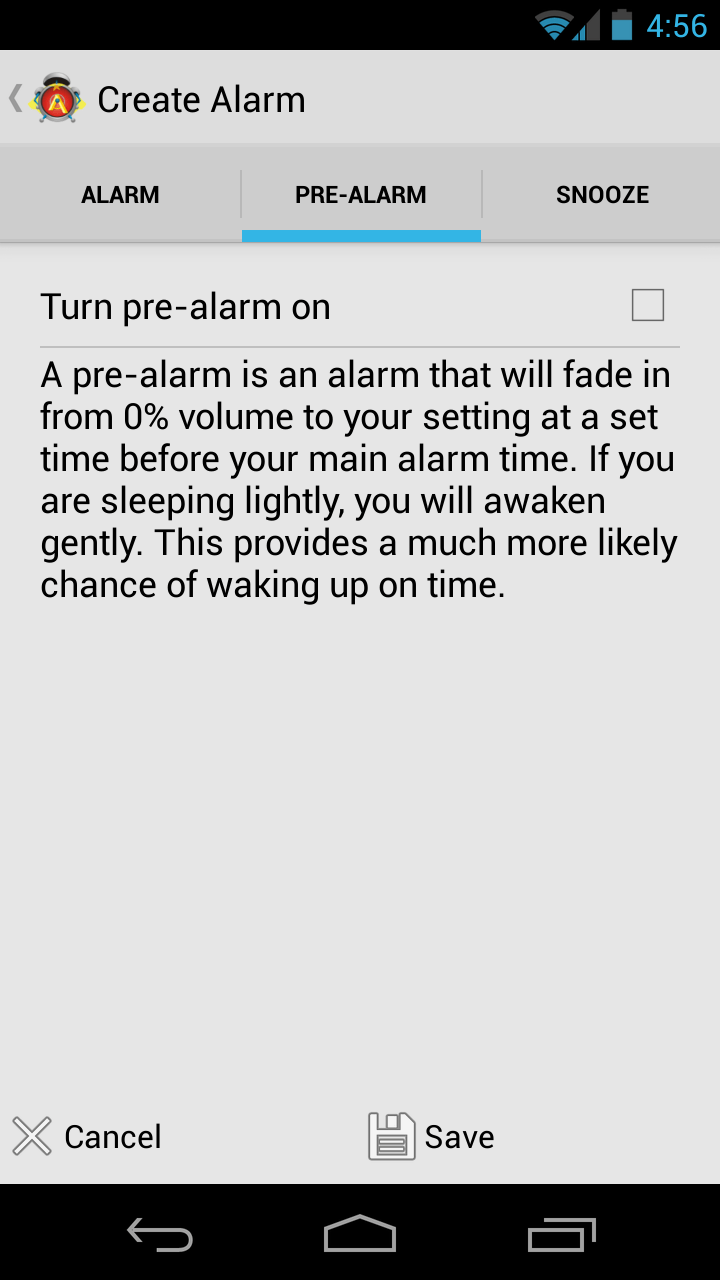 Set a Prealarm Awesome Alarm