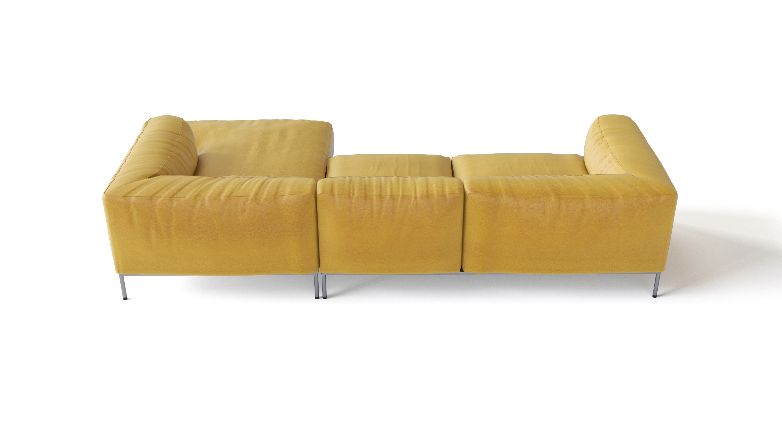 Yellow leather sofa FlyingArchitecture