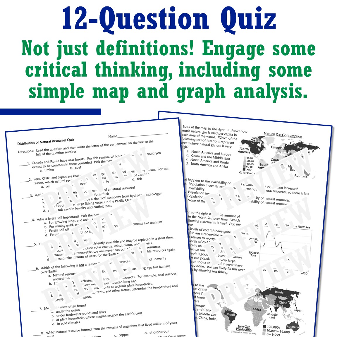 Distribution of Natural Resources Quiz - Flying Colors Science