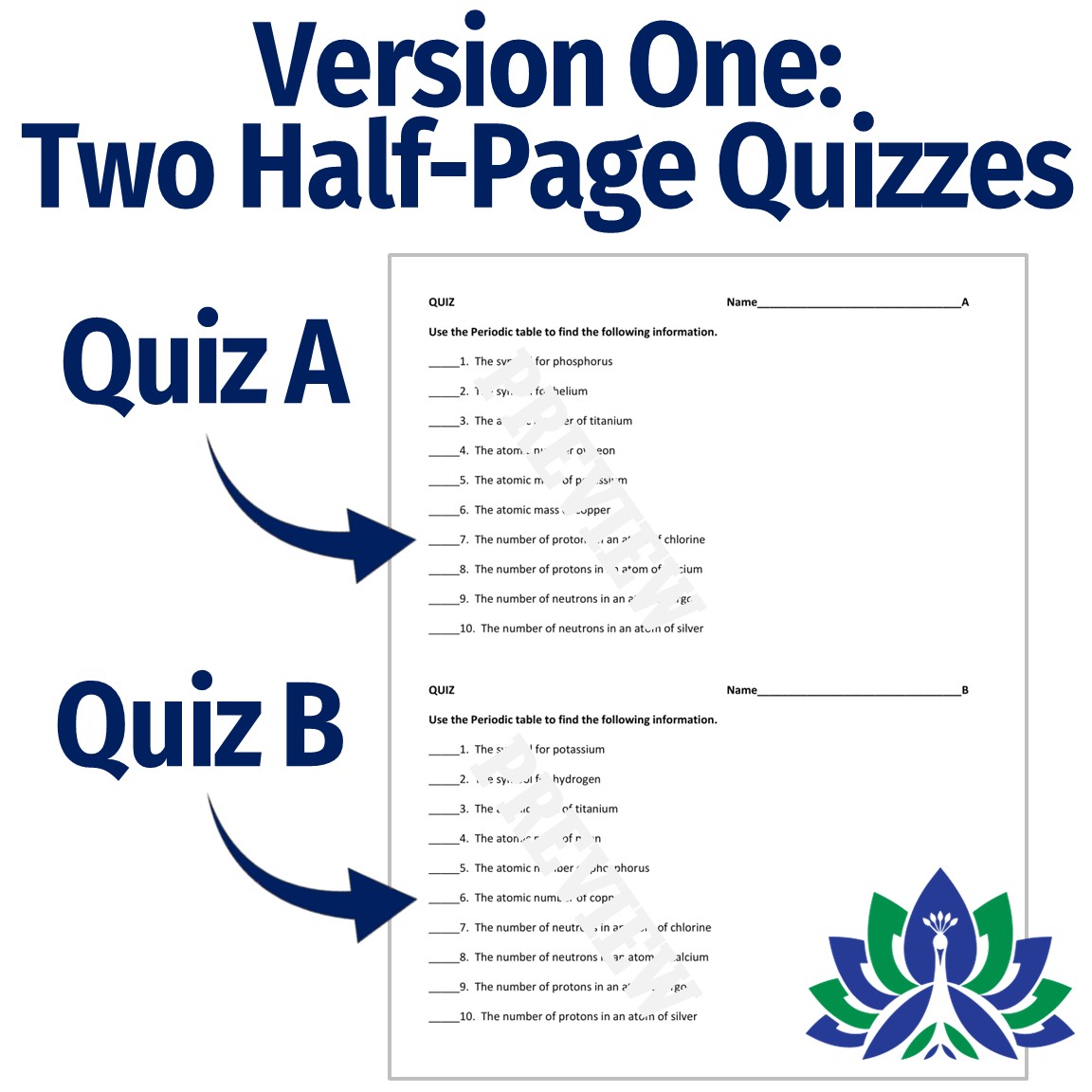 Periodic Table Quiz for Middle School Flying Colors Science