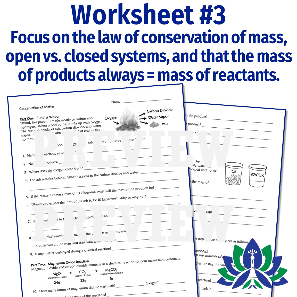 Chemical Reactions Worksheet: Set of 3 - Flying Colors Science