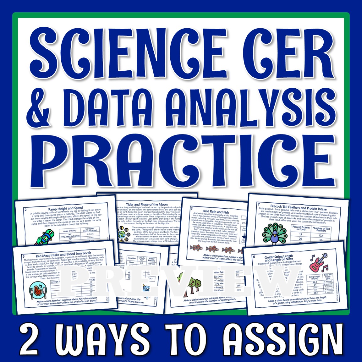 Data Analysis Practice and Science CER Worksheet - Flying Colors Science