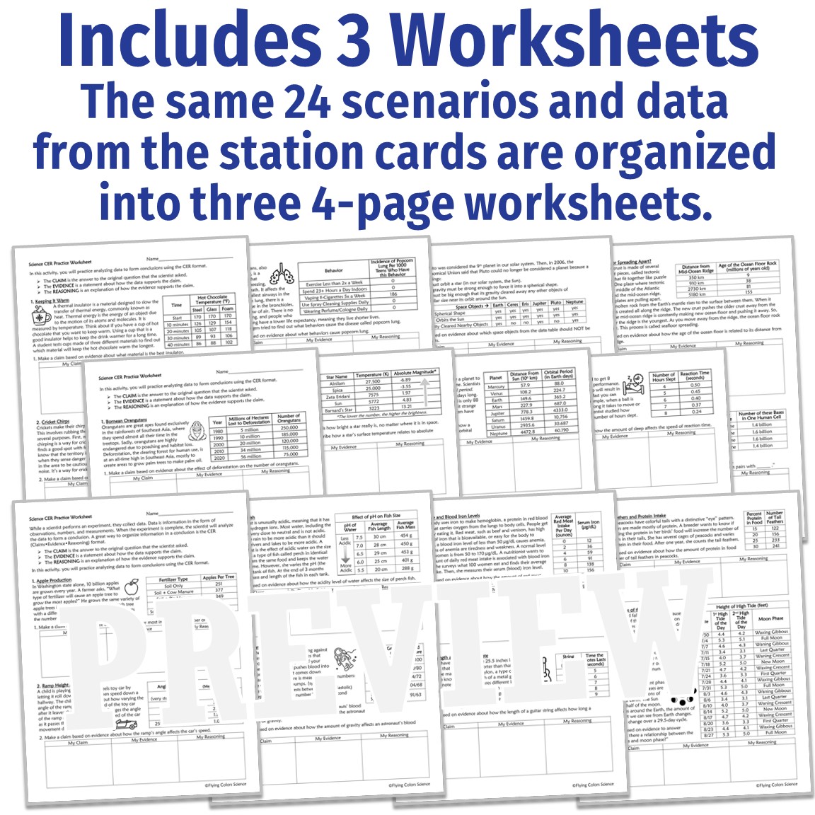 Science CER Practice Bundle - Flying Colors Science