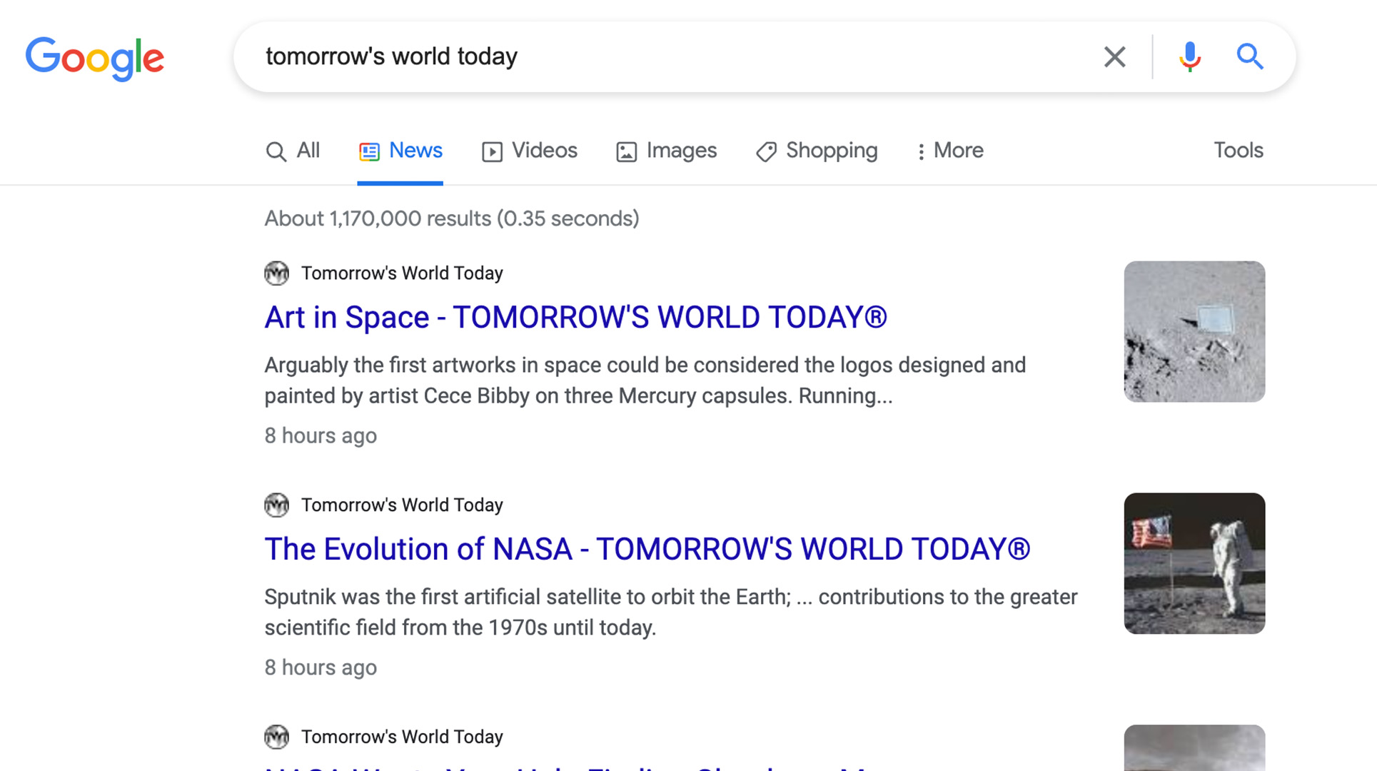 Google Recognizes Tomorrow’s World Today As News Source Flying Cork