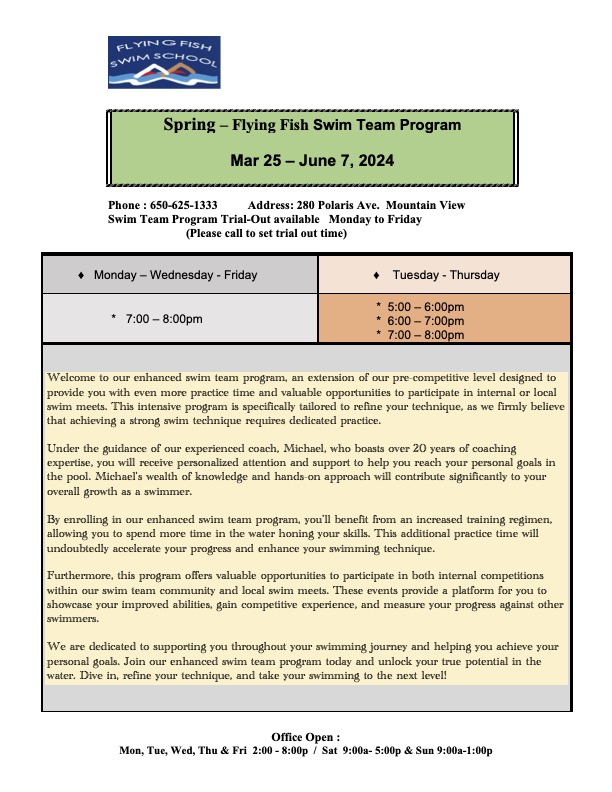 Team Flying Fish Swim School