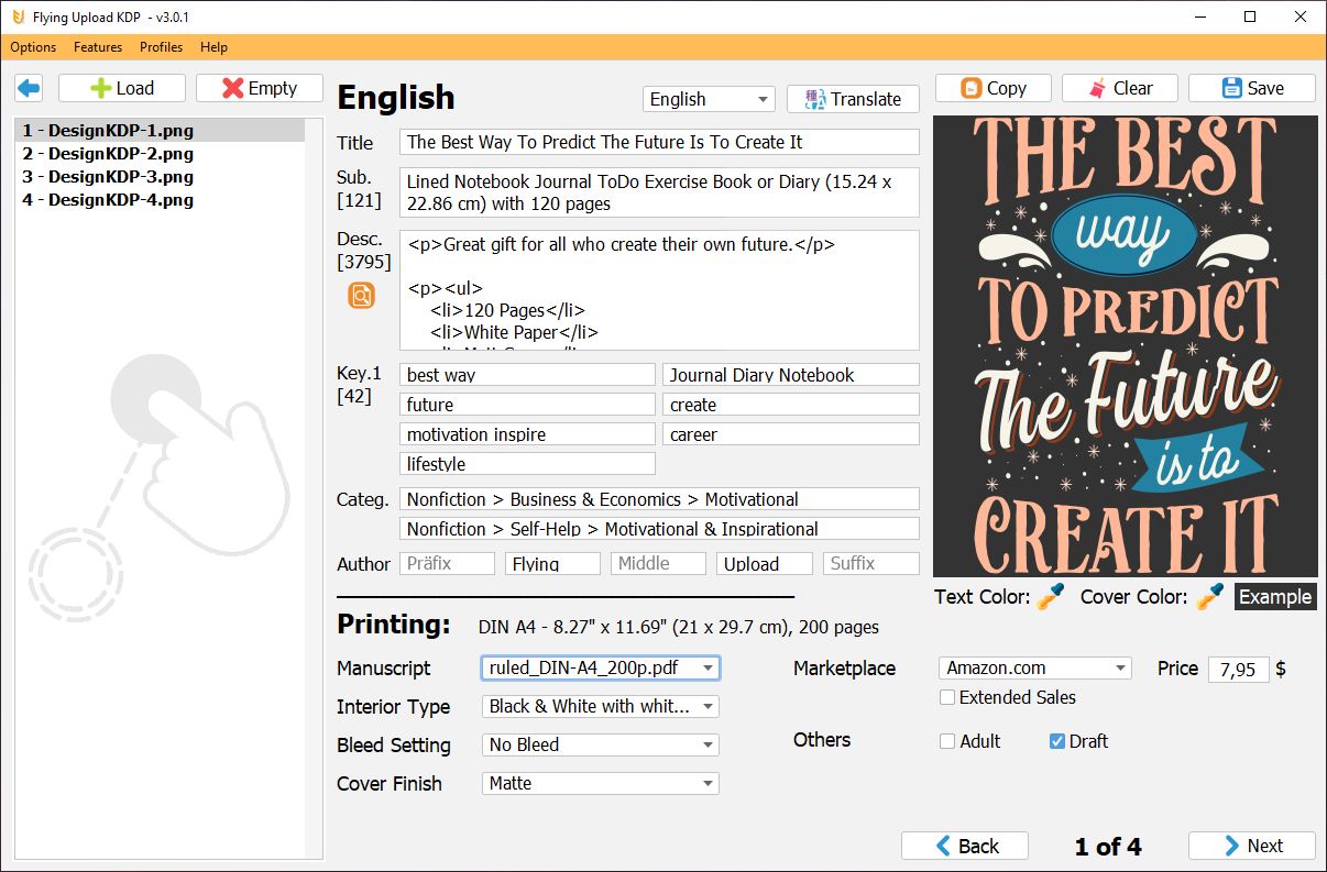 Amazon KDP Upload Automation Flying Upload